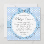 Jongens Blue Elephant babyshower uitnodigingen (Achterkant)