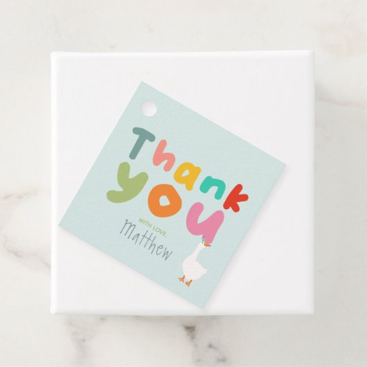 Jongens Blue Goose Bedankt 1e verjaardag Bedankjes Labels (In situ)