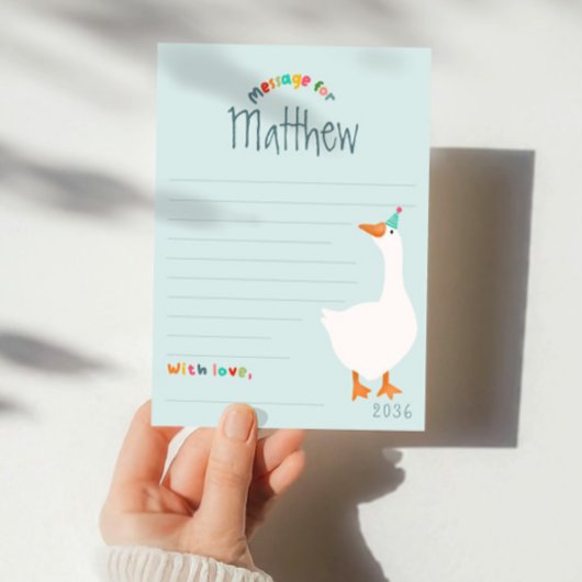 Jongens Blue Goose Eerste Verjaardag Tijd Capsule  Kaart