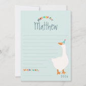 Jongens Blue Goose Eerste Verjaardag Tijd Capsule  Kaart (Voorkant)