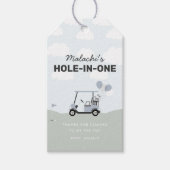 Jongens 'Blue Hole-in-One Golf 1e verjaardag gunst Cadeaulabel (Voorkant)