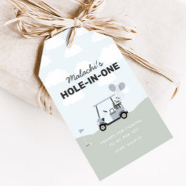 Jongens 'Blue Hole-in-One Golf 1e verjaardag gunst Cadeaulabel