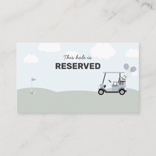 Jongens Blue Hole-in-One Golf 1e verjaardag Plaatskaartje (Achterkant)