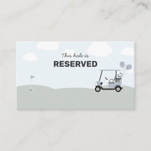 Jongens Blue Hole-in-One Golf 1e verjaardag Plaatskaartje (Voorkant)