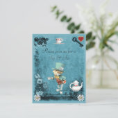 Jongen's Blue Mad Hatter Sip & See Baby shower Kaart (Staand voorkant)