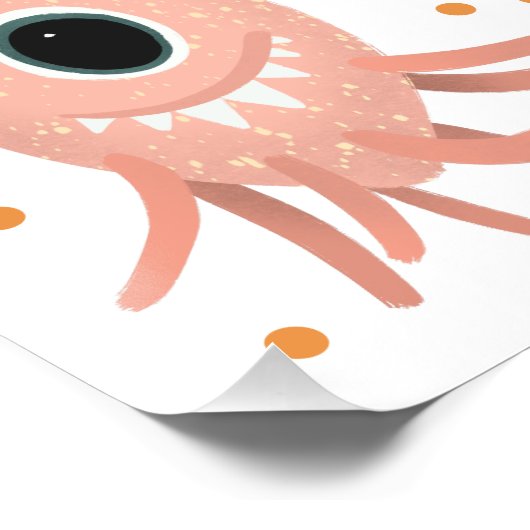 Jongens Blue Monster Alien Kids Verjaardag Welkom  Perfect Poster (Hoek)