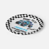 Jongens Blue Monster Truck Verjaardag Papieren Bordje (Gekanteld)