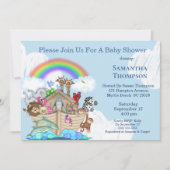 Jongen's Blue Noah's Ark Baby shower Uitnodiging (Voorkant)