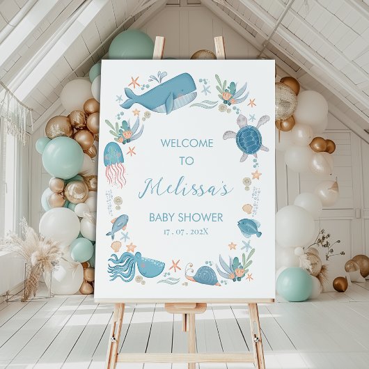 Jongens Blue Ocean onder het Zee Baby shower Welko Perfect Poster