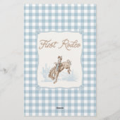 Jongens Blue Plaid Cowboy 1e Rodeo Time Capsule Briefpapier (Achterkant)