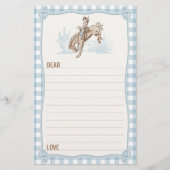 Jongens Blue Plaid Cowboy 1e Rodeo Time Capsule Briefpapier (Voorkant)