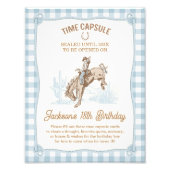 Jongens Blue Plaid Cowboy 1e Rodeo Time Capsule Te Foto Afdruk (Voorkant)
