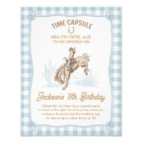 Jongens Blue Plaid Cowboy 1e Rodeo Time Capsule Te