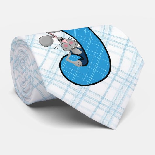 Jongen's Blue Pset Jackrabbit Monogram Letter J Stropdas (Opgerold)