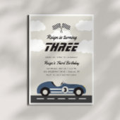 Jongens  Blue Race Auto Verjaardagsfeest Kaart