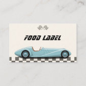 Jongens  Blue Retro Race Auto Verjaardagsfeest Plaatskaartje (Voorkant)