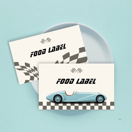 Jongens  Blue Retro Race Auto Verjaardagsfeest Plaatskaartje