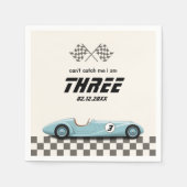 Jongens  Blue Retro Race Auto Verjaardagsfeest Servet (Voorkant)
