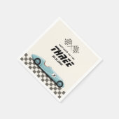 Jongens  Blue Retro Race Auto Verjaardagsfeest Servet (Hoek)