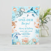 Jongens Blue Scuba Diver Oneder het Zee 1e verjaar Kaart (Staand voorkant)