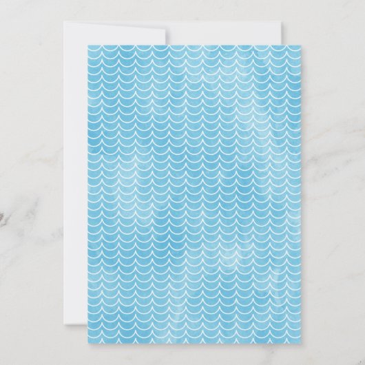 Jongens Blue Scuba Diver Oneder het Zee 1e verjaar Kaart (Achterkant)