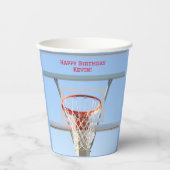 Jongens Blue Sky Verjaardag Party Basketbal Hoop Papieren Bekers (Voorkant)