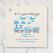 Jongens Blue Train 2e Verjaardagsfeest Bedankjes Labels (Voorkant)