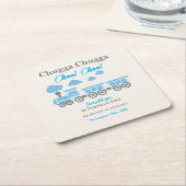 Jongens Blue Train 2e Verjaardagsfeest Kartonnen Onderzetters (Schuin)