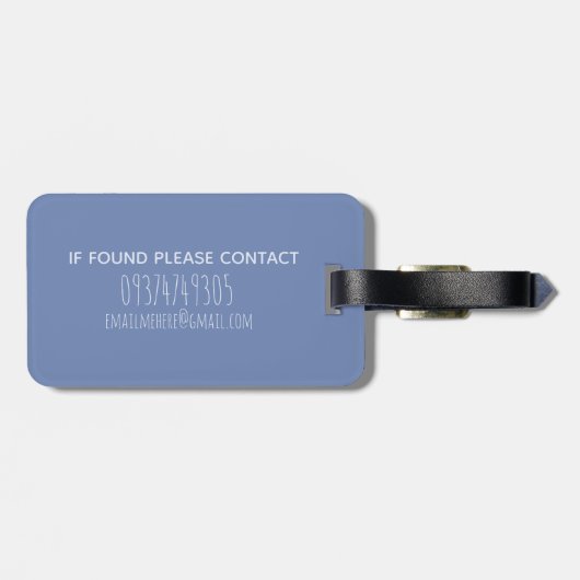 Jongen's Blue Waterverf Elephant Safari & Kinder n Bagagelabel (Achterkant horizontaal)