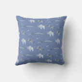 Jongen's Blue Waterverf Oerwoud Safari Baby Nurser Kussen (Achterkant)