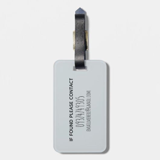 Jongen's Blue Waterverf Safari Pattern Kinder Name Bagagelabel (Achterkant verticaal)