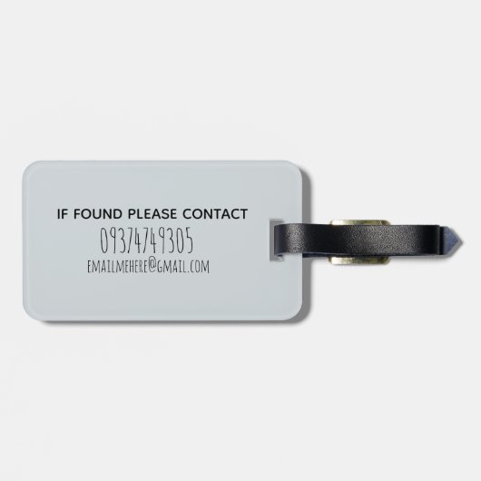 Jongen's Blue Waterverf Safari Pattern Kinder Name Bagagelabel (Achterkant horizontaal)