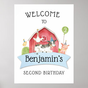 Jongens BOERDERIJ Dierlijke Barn Birthday Party We Poster