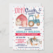 Jongens boerderij thema baby shower uitnodiging (Voorkant)