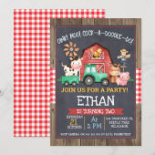 Jongens boerderij Tractor Krijtbord Verjaardag Uit Kaart (Voorkant / Achterkant)