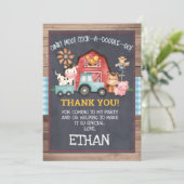 Jongens boerderijdieren Chalkboard Hartelijk dank Kaart (Staand voorkant)