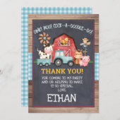 Jongens boerderijdieren Chalkboard Hartelijk dank Kaart (Voorkant / Achterkant)