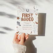 Jongens Boho Retro Eerste Rodeo Cowboy 1e verjaard Kaart