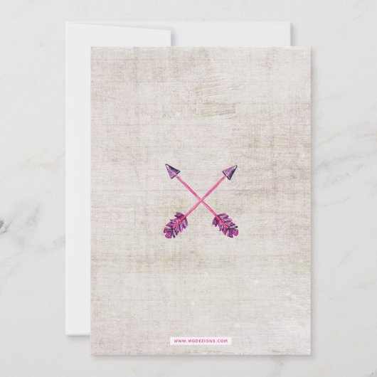 Jongens Boho TeePee Baby Shower-uitvindingen Kaart (Achterkant)