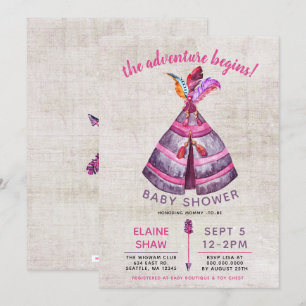 Jongens Boho TeePee Baby Shower-uitvindingen Kaart