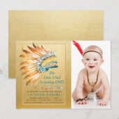 Jongens Boho Verjaardagsfeest Tribal Kaart (Voorkant / Achterkant)