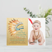 Jongens Boho Verjaardagsfeest Tribal Kaart (Staand voorkant)