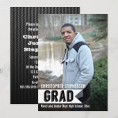 Jongens Bold Banner Foto Afstuderen Aankondiging (Voorkant / Achterkant)