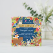 Jongens bos baby shower kaart (Staand voorkant)