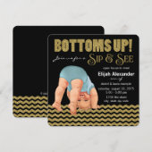 Jongens Bottoms Up Sip and See Kaart (Voorkant / Achterkant)