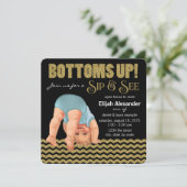 Jongens Bottoms Up Sip and See Kaart (Staand voorkant)