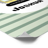 Jongens Bouw Graafmachine Graafmachine en Naam Kin Poster (Hoek)