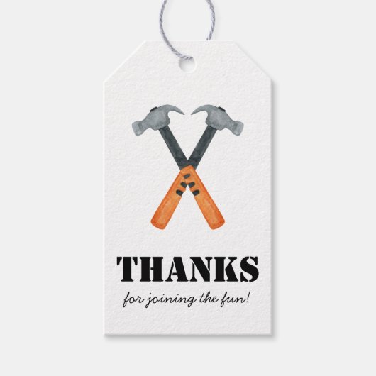 Jongens Bouwer Giveaway Favor Cadeaulabel (Voorkant)