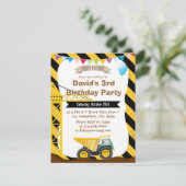 Jongens bouwthema Birthday Party Kaart (Staand voorkant)