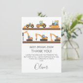 Jongens bouwvoertuigen Verjaardag Dank je creditca Kaart (Staand voorkant)